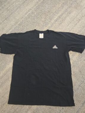 Vintage 90s Adidas Equipment T-Shirt Made in USA Black Single Stitch Style Mediu